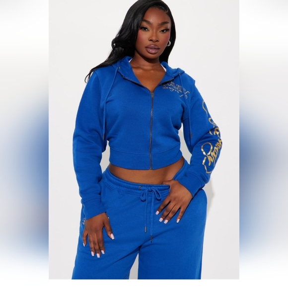 Ed Hardy Tops - Ed Hardy Tiger Lotus Ed Hardy Zip Front Hoodie - Cobalt Blue Size 1X (NWOT)